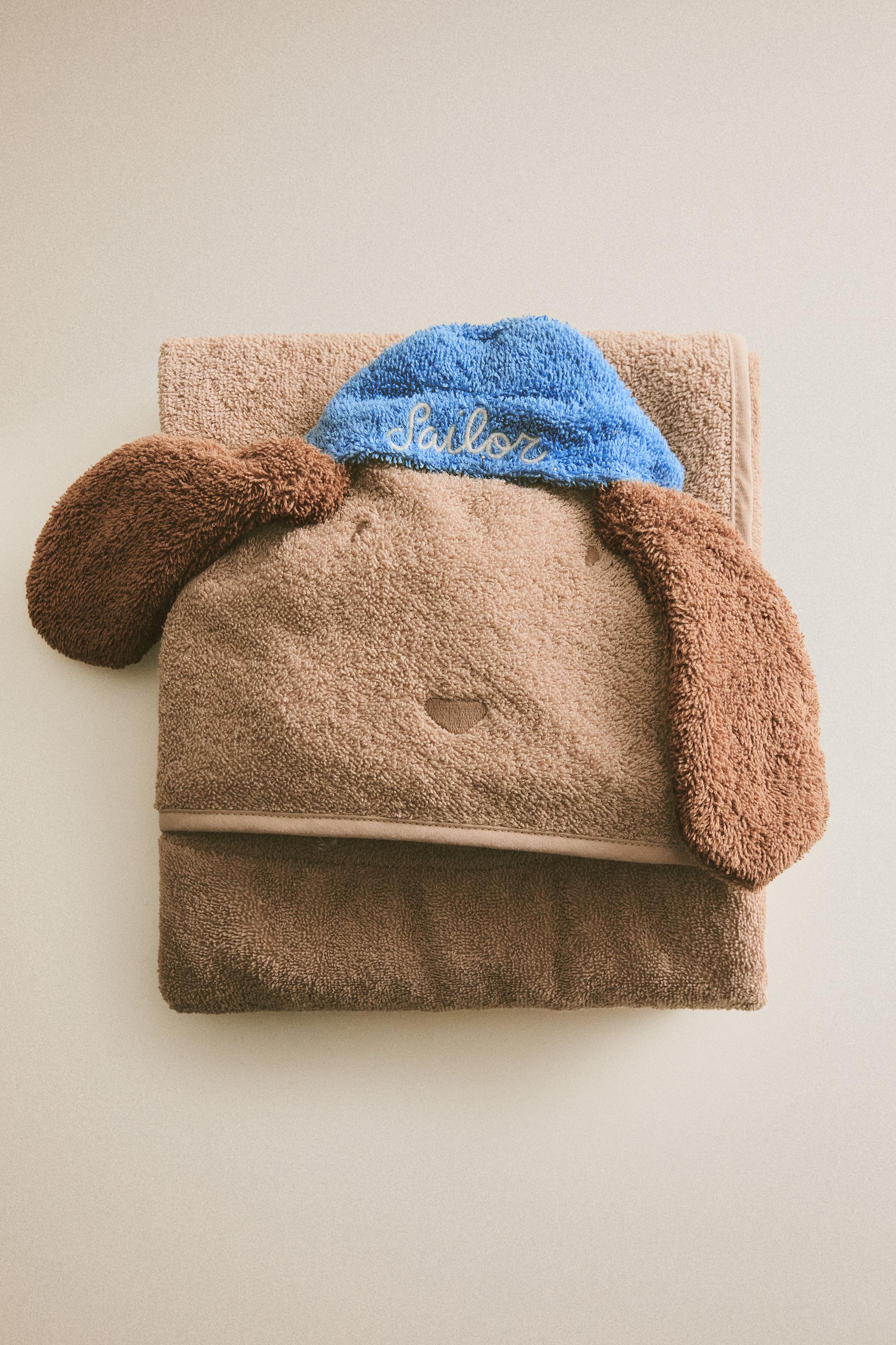 SERVIETTE DE BAIN CAPUCHE CHIEN